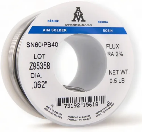 Miniatura 3 de AIM Soldera 60-40 Alambre de Soldadura con Núcleo de Resina de Estaño y Plomo para Soldadura Eléctrica 0.032pulgadas, 1lb (0.8mm / 454g)