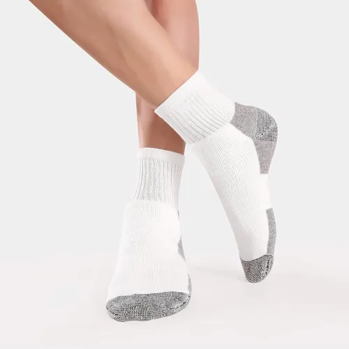 Miniatura 4 de WANDER - 8 pares de calcetines deportivos de algodón para hombres y mujeres, gruesos y acolchados, para correr, altura al tobillo, tallas 7-9 9-12