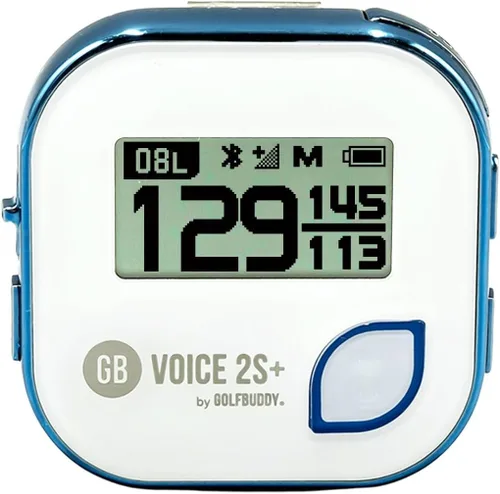 GOLFBUDDY Voice 2S+ Telémetro GPS parlante, navegación con clip en el sombrero de golf, modo pendiente encendido/apagado, 18 horas de duración de la