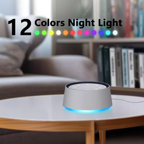 Miniatura 3 de Máquina de sonido de ruido marrón con 30 sonidos relajantes, luz nocturna de 12 colores para bebés, adultos, niños, máquina de dormir, 36 niveles