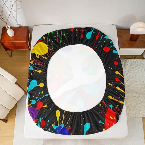 Miniatura 5 de Erosebridal Juego de sábanas de gimnasia para niñas y niños, tamaño individual, juego de sábanas de teñido anudado arcoíris, juego de ropa de cama