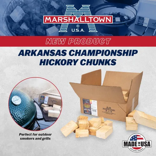 Miniatura 3 de MARSHALLTOWN Arkansas Championship Hickory Chunks, caja de 10 libras de trozos de ahumador de hickory americano genuino, HCKCHNK10