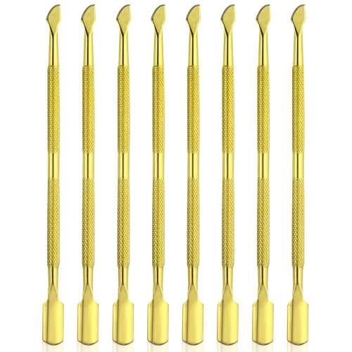 Miniatura 11 de 8 piezas de empujador de cutículas de uñas de acero inoxidable, removedor de cutículas de doble extremo, herramienta de pedicura de uñas, pelador