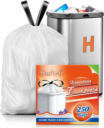Miniatura 17 de 120 bolsas de basura pequeñas con cordón de 2.6 galones, bolsas de plástico pequeñas y fuertes para botes de basura de 7.5 a 10 litros