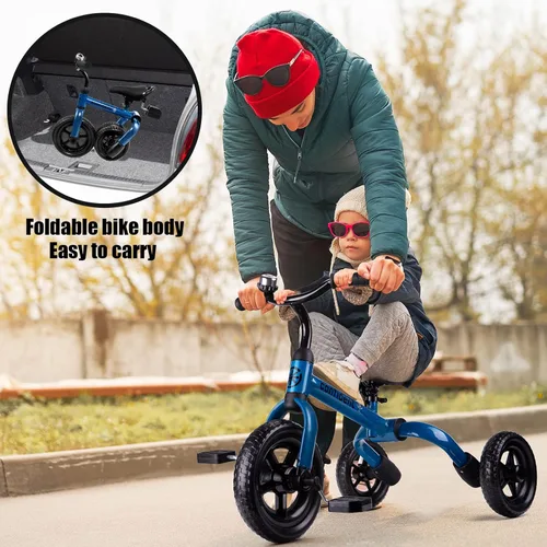 Miniatura 2 de YGJT Triciclo 3 en 1 para niños de 2 a 5 años, bicicletas de equilibrio plegables para niños con asiento ajustable y pedal extraíble, juguetes
