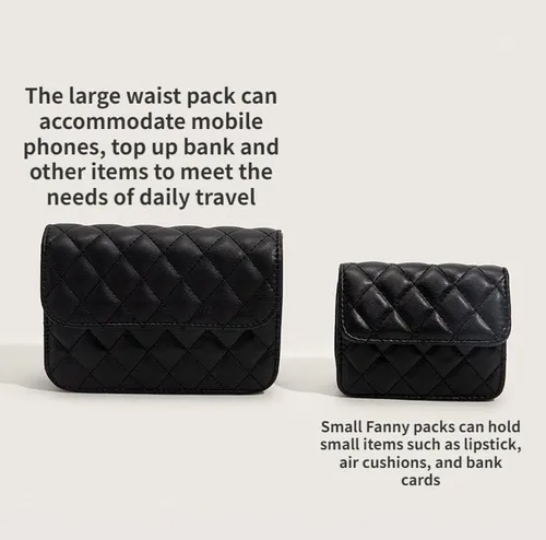 Miniatura 3 de Riñonera para mujer, mini bolsa cruzada Y2K, accesorios para cinturón para mujer, a la moda, Negro