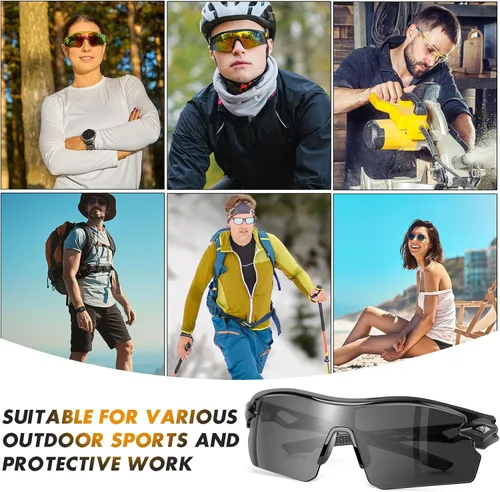 Miniatura 7 de Paquete de 6 lentes de seguridad, ANSI Z87.1+gafas protectoras UV, resistentes a los impactos y antiarañazos, para hombres y mujeres