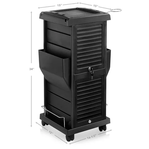 Miniatura 3 de Saloniture Carrito Trolley Rodante con Cierre Premium con Bolsillos - Negro