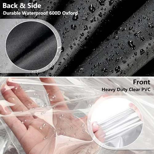 Miniatura 4 de Cubierta de estante impermeable, para exteriores, 600D, de servicio pesado, resistente al polvo, 48 x 18 x 72 pulgadas, fundas de estante para Negro