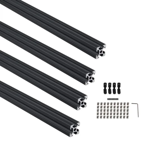 Miniatura 8 de 4 piezas de 11.811 in ranura en V 2020 perfil de extrusión de aluminio extruido estándar europeo anodizado para impresora 3D y CNC DIY