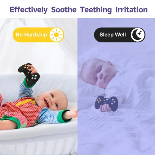 Miniatura 5 de 1 paquete de mordedores de silicona para bebés de 6 a 12 meses, juguetes de dentición para bebés de 0 a 6 meses, mordedor remoto para bebé, juguetes