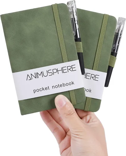 Miniatura 9 de 2Pack Cuaderno de Bolsillo Pequeño Cuaderno Diario 4 pulgadas x 5.7 pulgadas 200 Páginas Cubierta de Cuero Con Porta Lápiz Marcador de Páginas Negro