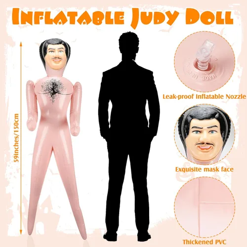 Miniatura 2 de Liliful Muñeca inflable de 59 pulgadas, figura inflable de tamaño real para despedida de soltero, divertido regalo de broma para mujeres y hombres