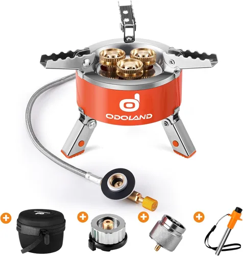Miniatura 7 de Odoland Estufa de camping portátil de 9000 W Estufa de campamento ligera Estufa plegable para mochileros con caja de EVA para acampar al aire libre