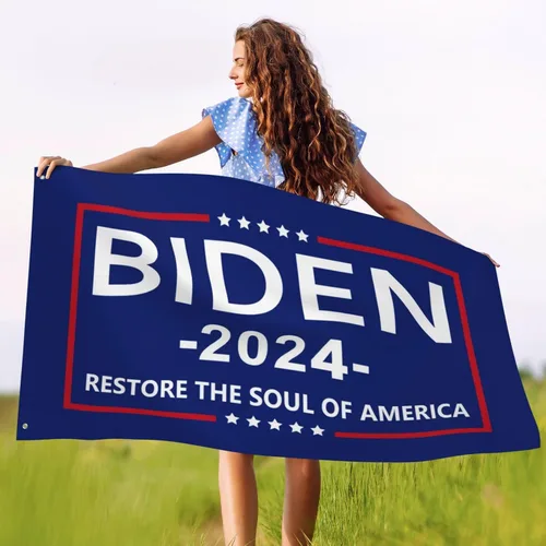 Miniatura 7 de Bandera Biden 2024 Restore The Soul Of America Bandera Joe Biden Kamala Harris Flag Pro Biden Bandera Premium de doble cara 3 x 5 pies, pancarta
