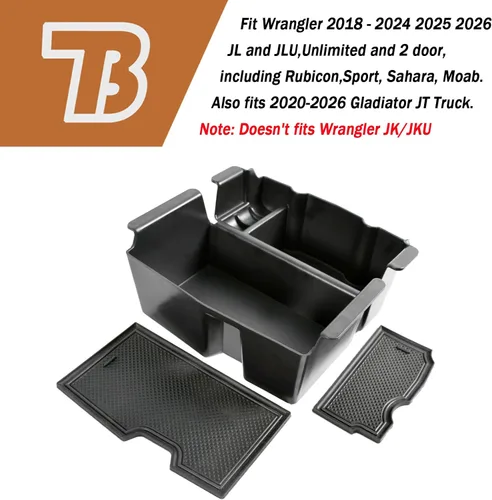 Miniatura 5 de Organizador de Consola Central Compatible con Jeep Wrangler JL y JLU 2018 2019-2024 2025 2026 Accesorios, Gladiator JT Truck 2020 2021 2022