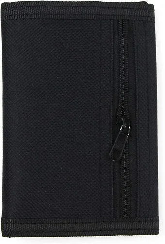 Miniatura 3 de Cartera de lona triple RFID para deportes al aire libre para hombres, lindo monedero con cremallera y bolsillo frontal para niños, color camuflaje