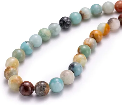 BEADIA Cuentas redondas de piedra natural de jade de amazonita semipreciosas sueltas para hacer joyas 6MM 61PCS Amazonita Jade