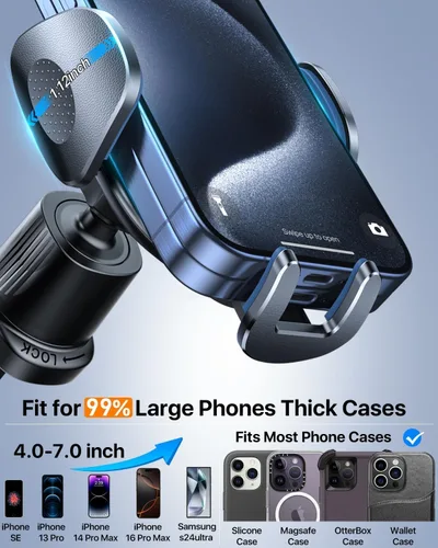 Miniatura 8 de YRU Phone Holders for Your Car [2026 Upgraded Military Metal Hook], Cellphone Holder Car[No Fear of Bumps] Vent Phone Mount Truck Compatible with