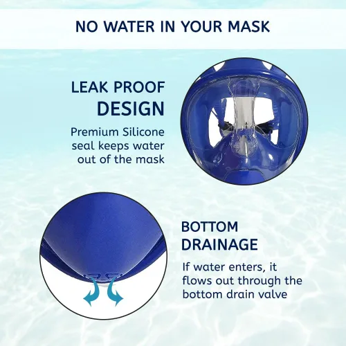 Miniatura 8 de VOS Full Face Snorkel Mask for Kids and Adults 180°Panoramic View/Anti-Fog/Anti-Leak Scuba Mask with Camera Mount Snorkeling Gear for Adults