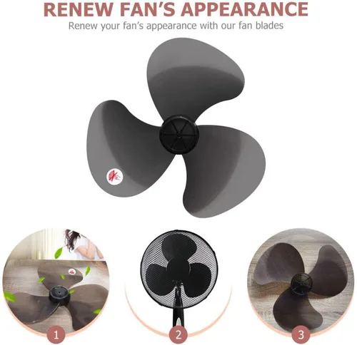 Miniatura 4 de DOITOOL Repuesto de cuchilla de ventilador de plástico de 16 pulgadas con cubierta de tuerca, 3 hojas universales para ventiladores de pie, pedestal
