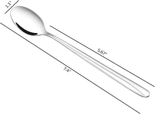 Miniatura 2 de Obstnny 12 cucharas de té helado de mango largo, cucharas de mezcla de acero inoxidable