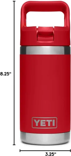 Miniatura 8 de YETI Rambler Jr. - Botella de 12 onzas para niños, con tapa con pajilla Rojo rescate