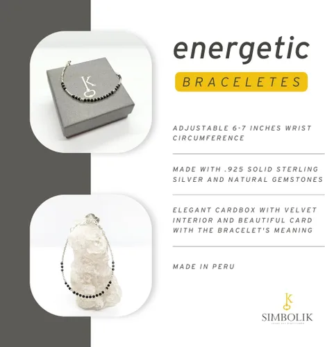 Miniatura 5 de Pulsera energética hecha a mano con cuentas de plata de ley 925 con piedras preciosas - Empoderando la joyería de las mujeres