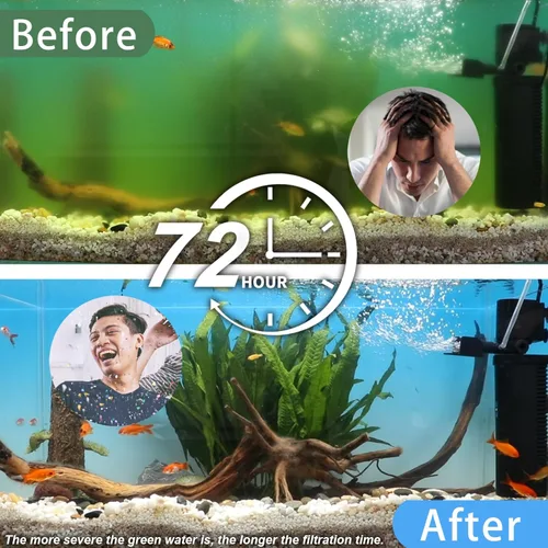 Miniatura 2 de coospider-repta Filtro de Acuario de 200 GPH, U-V para Acuario para Tanque de 20-75 Galones, Filtro de Bomba Sumergible para Agua Verde y Limpieza