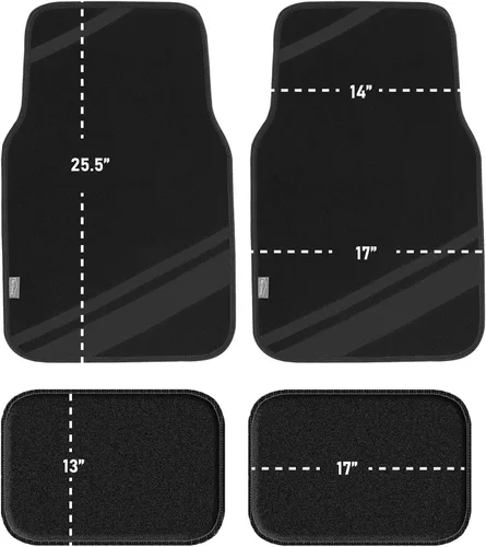 Miniatura 5 de FH Group F14501GRAY - Juego completo de alfombras para suelo de ajuste universal Negro