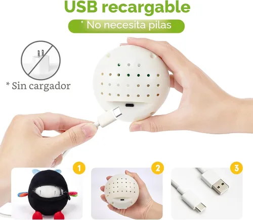 Miniatura 8 de hahaland - Juguete de abeja que rebota para el tiempo boca abajo, para 6 meses, juguete musical de abeja de peluche para bebés de 7, 8, 9, 10, 11