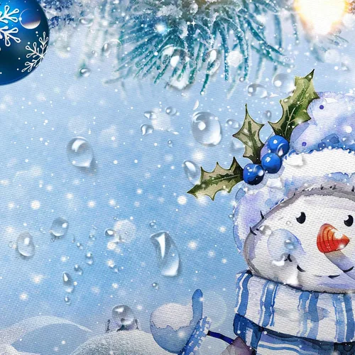 Miniatura 4 de Cortina de ducha de Navidad de invierno, muñeco de nieve, bola azul, copo de nieve, árbol de pino, cortina de baño para decoración de vacaciones