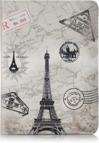 Miniatura 4 de EpicGadget - Funda de piel sintética con bloqueo RFID para pasaporte, funda de viaje tipo cartera, Eiffel Tower, Cartera Rfid