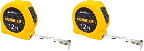 Komelon SM3912 Speed Mark - Cinta métrica de hoja de acero con revestimiento acrílico, 12 pulgadas por 5/8 pulgadas, caja amarilla (paquete de 2)
