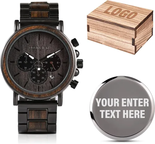 2win - Reloj de madera con grabado personalizado para hombre, reloj para de cumpleaños, aniversario, para tu novio, enamorado, prometido, esposo