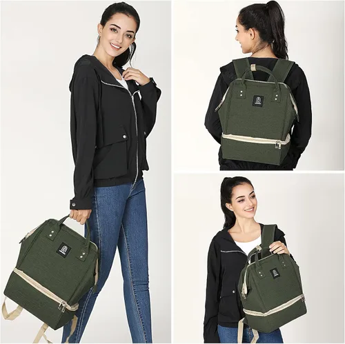 Miniatura 2 de Mochila para extractor de leche, bolsa enfriadora y resistente a la humedad, doble capa para madre, mochila de trabajo al aire libre con puerto