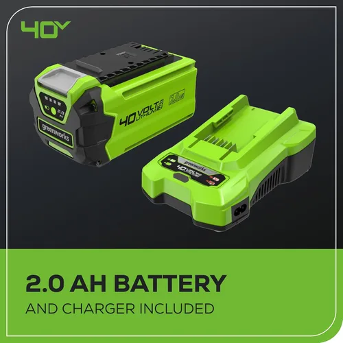 Miniatura 6 de Greenworks - Soplador de hojas axial inalámbrico de 40 V (100 m/hr, 350 CFM), incluye batería de 2.0 Ah y cargador