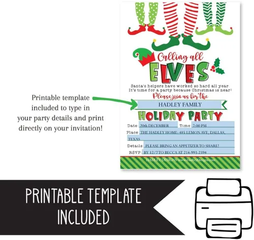 Miniatura 2 de Hadley Designs 25 invitaciones de fiesta de Navidad - Tarjetas de invitación de vacaciones premium para niños y adultos, invitaciones de fiesta