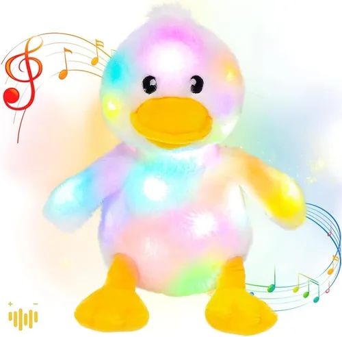 Miniatura 11 de Hopearl Cordero de peluche con luces LED, flexible, con luces de noche que brillan en la oscuridad, para festival, cumpleaños, niños pequeños
