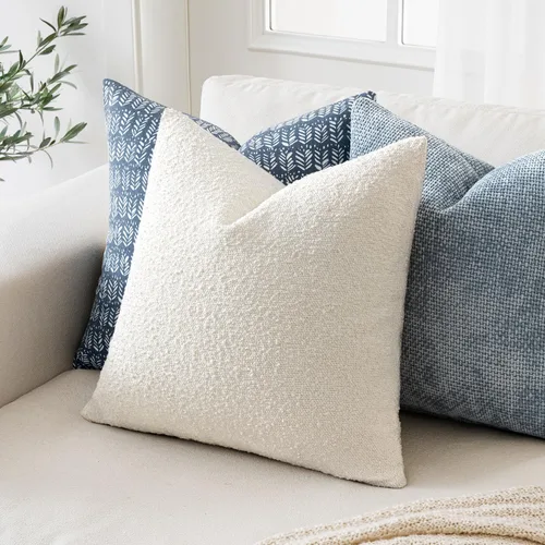 Miniatura 3 de MIULEE - Juego de 2 fundas de almohada decorativas con textura de bucle, de 50 x 50 cm, para sofá y cama, almohadas de invierno neutras, fundas