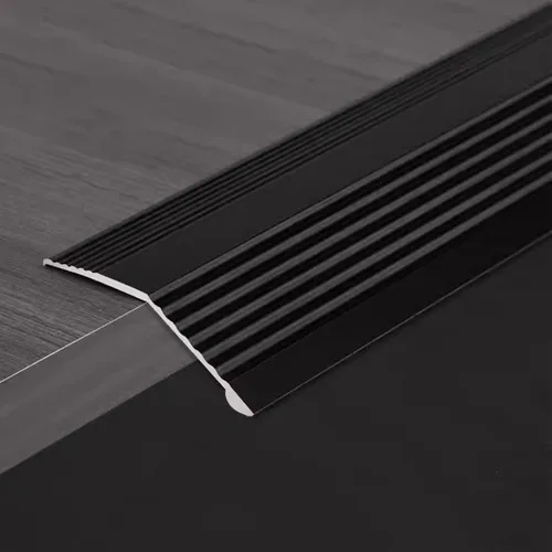 MPOWRX Tira de transición de piso de metal a pisos de madera, tiras de unión antideslizantes para cubrir huecos de umbral, tira de borde de alfombra