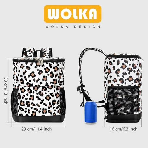 Miniatura 3 de Wolka Mochila térmica de 30 latas, mochila portátil aislada a prueba de fugas, bolsa térmica impermeable de lados suaves para viajes, playa