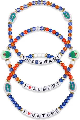 Miniatura 102 de FOCO NCAA unisex-adulto Paquete de 3 Pulseras de la Amistad con Cuentas con Logotipo de Equipo Universitario de la NCAA Oficialmente Licenciadas
