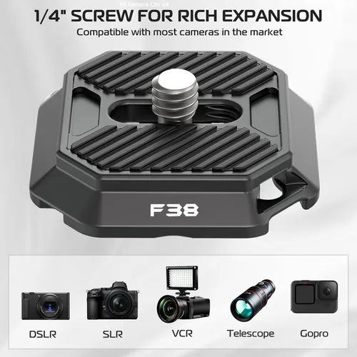 Miniatura 4 de ULANZI FALCAM F38 Placa de liberación rápida para cámara compatible con clip de cámara V3 y clip de mochila, adaptador de montaje estándar de 1.496