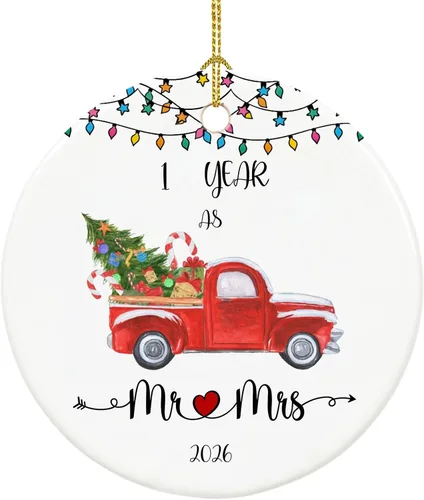 Miniatura 14 de Adorno de Navidad para bebé 2026, adorno de mi primera Navidad 2026, adornos de primera Navidad para bebés, 2.9 pulgadas de cerámica para colgar