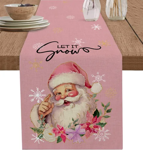 Miniatura 11 de Camino de mesa de gnomos de Navidad de 36 pulgadas de largo, algodón y lino, bufandas de arpillera, cocina, cena, cafetería, decoración de mesa