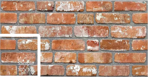 Miniatura 20 de Dundee Deco Paneles de pared 3D de ladrillo sintético, revestimiento de pared con aspecto de piedra roja, gris y marrón, espuma de poliestireno