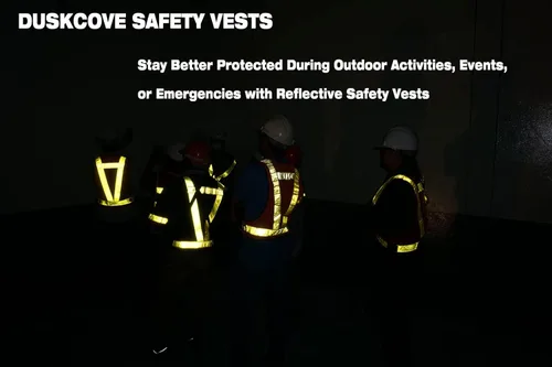Miniatura 6 de DUSKCOVE Paquete de 2 chalecos de seguridad Hi Vis, ajustables, color neón brillante, alta visibilidad, reflectantes, correas de seguridad