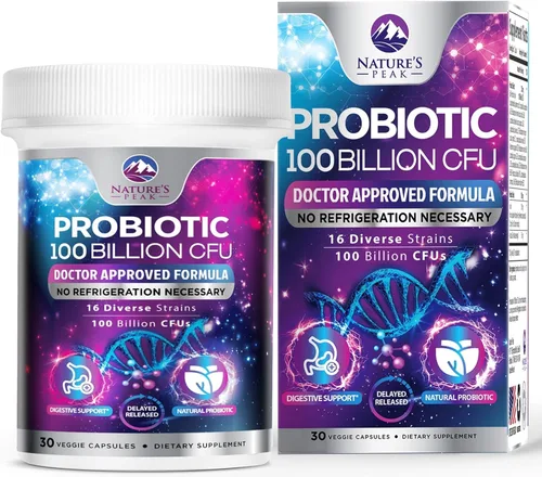 Probióticos premium – 100 mil millones de UFC por cápsula – 16 cepas + prebióticos – el mejor suplemento de salud intestinal para mujeres y hombres,
