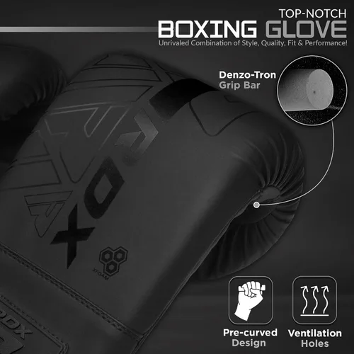 Miniatura 4 de RDX Guantes de boxeo, guantes de boxeo, piel maya, acolchado, palma ventilada, entrenamiento de boxeo pesado MMA, almohadillas de enfoque